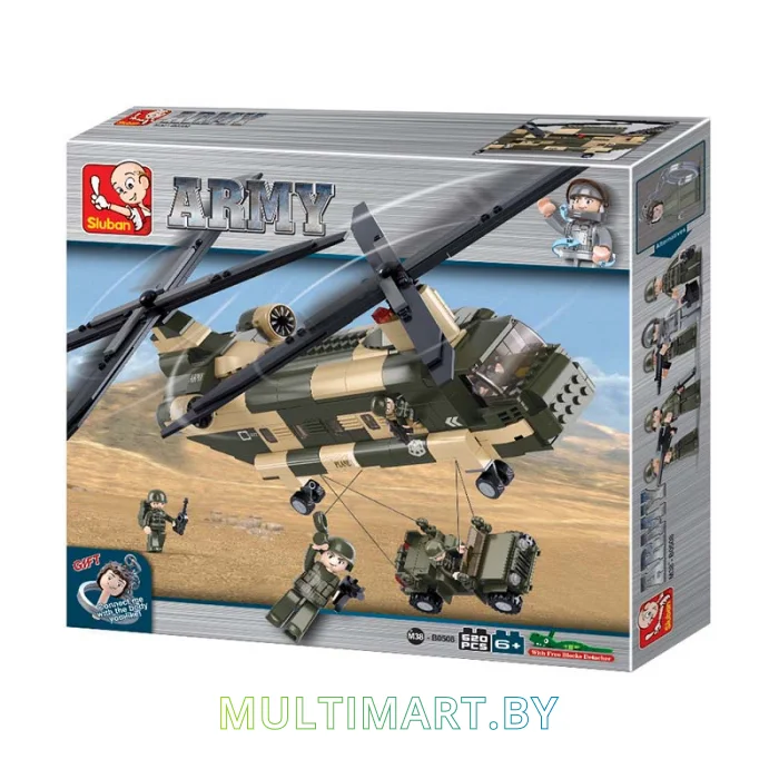 Конструктор Sluban M38-B0508 Транспортный вертолет (520 деталей)